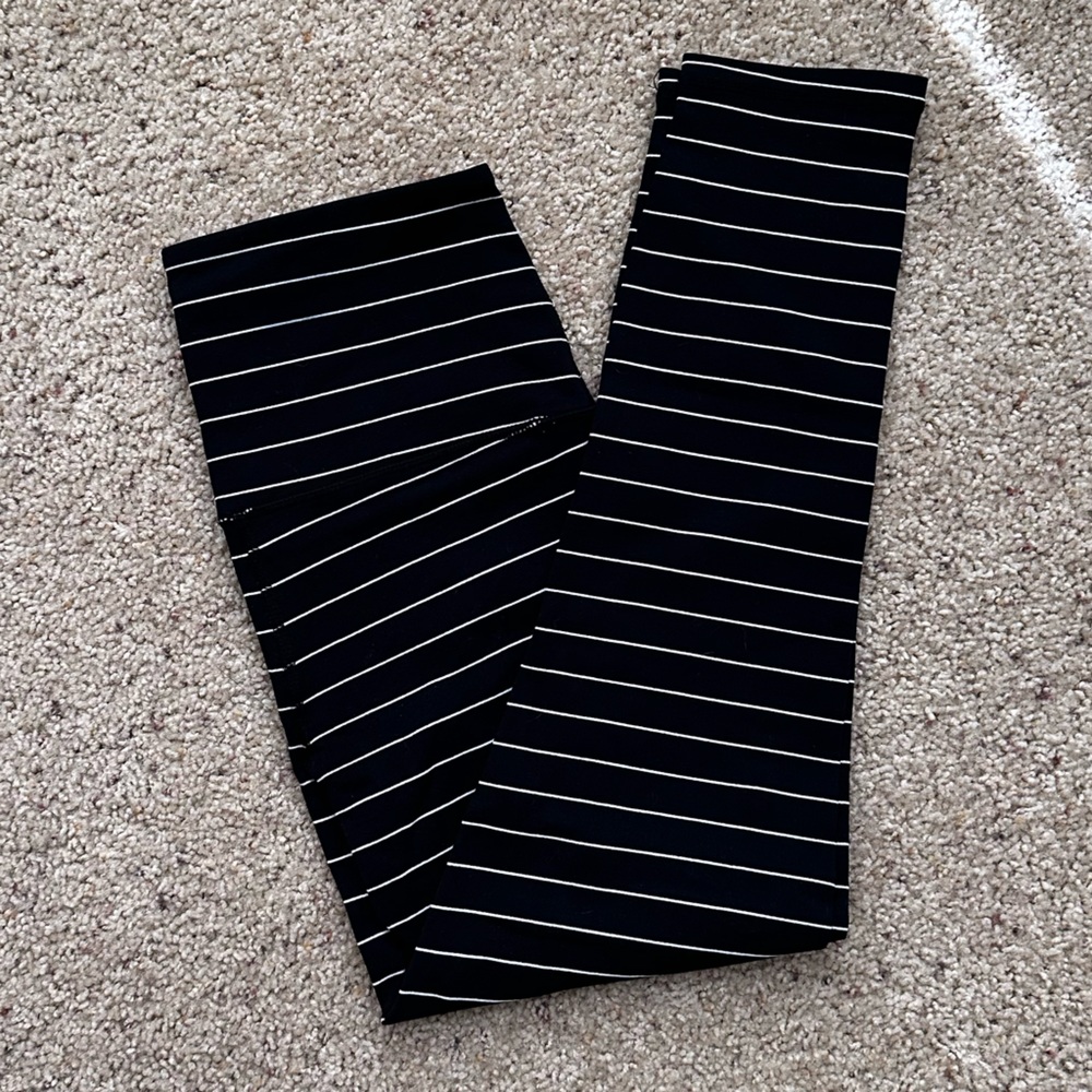 Glyder Black and White Striped Leggings